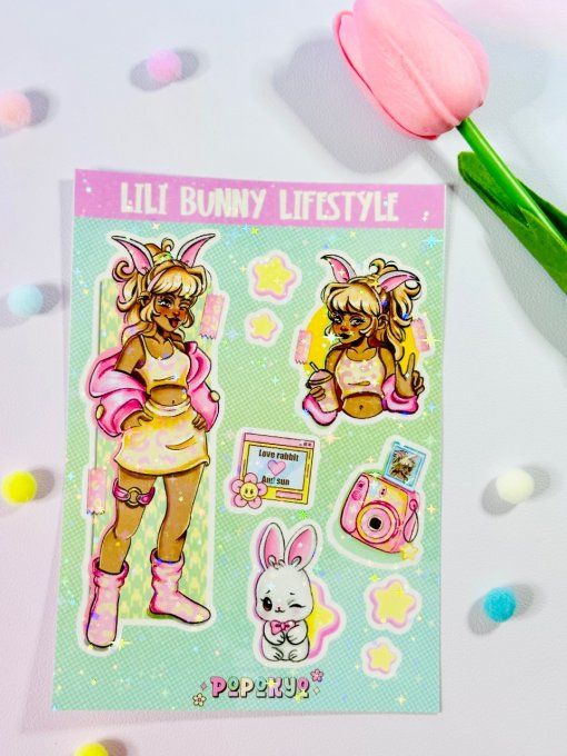 Feuille d’autocollants - Lili bunny lifestyle